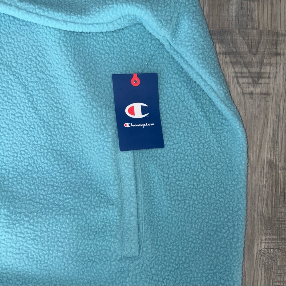 Champion Men's Micro Fleece 1/4 Zip Pullover Milky Way Blue NWT - Picture 2 of 15